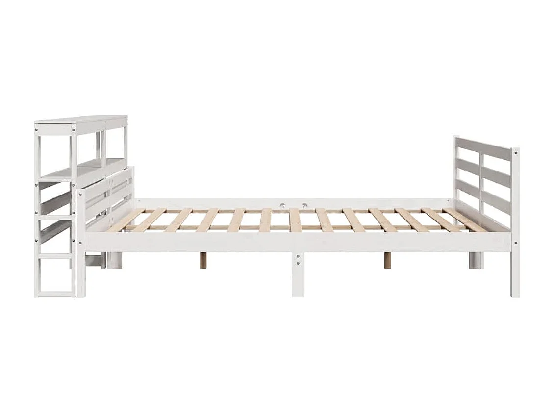 Estructura de cama con cabecero madera de pino blanco 200x200cm