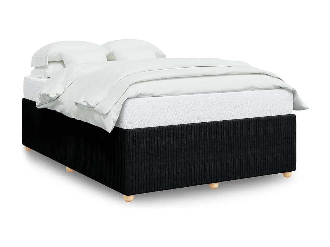 Cadre de lit sans matelas noir 140x190 cm tissu