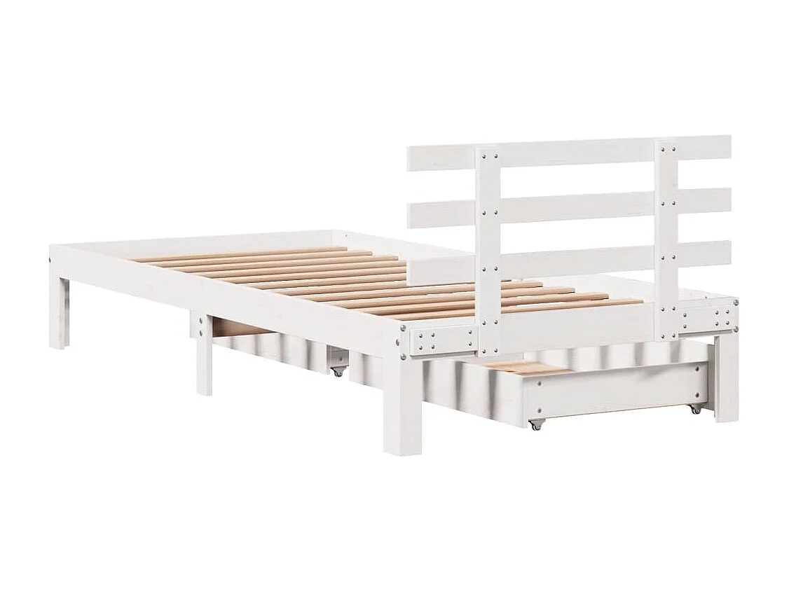 Estructura cama con cajones madera maciza pino blanco 100x200cm