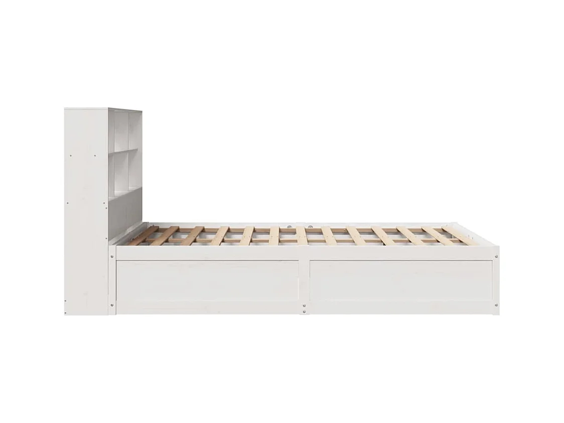 Estructura de cama sin colchón madera de pino blanca 140x190 cm