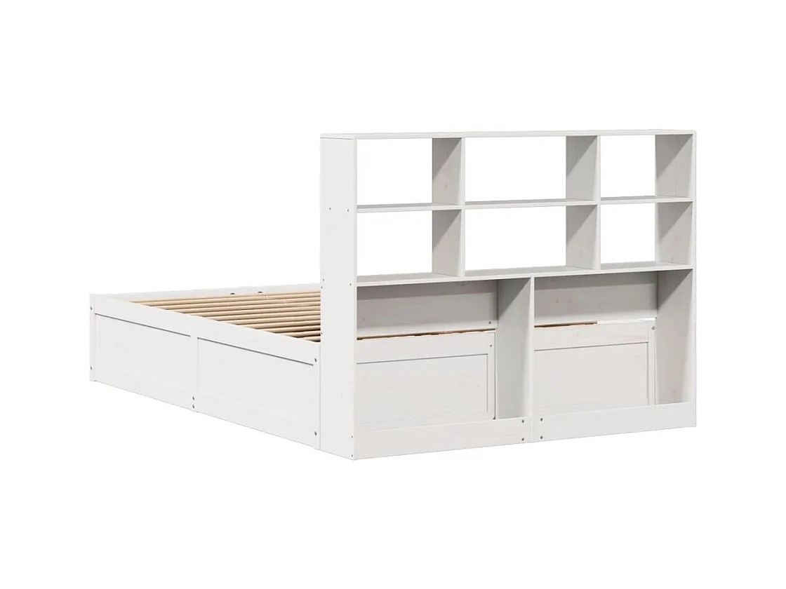 Estructura de cama sin colchón madera de pino blanca 140x190 cm