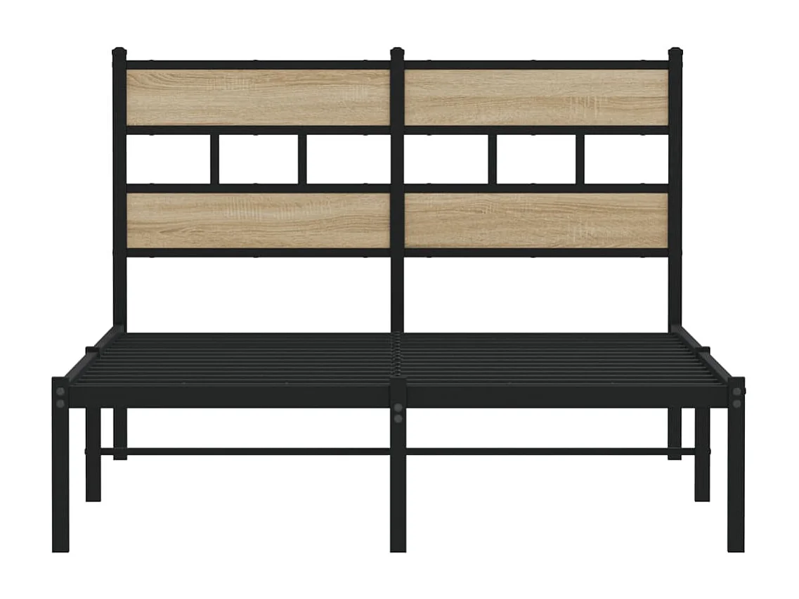 Estrutura de cama sem colchão 120x200 cm metal carvalho sonoma
