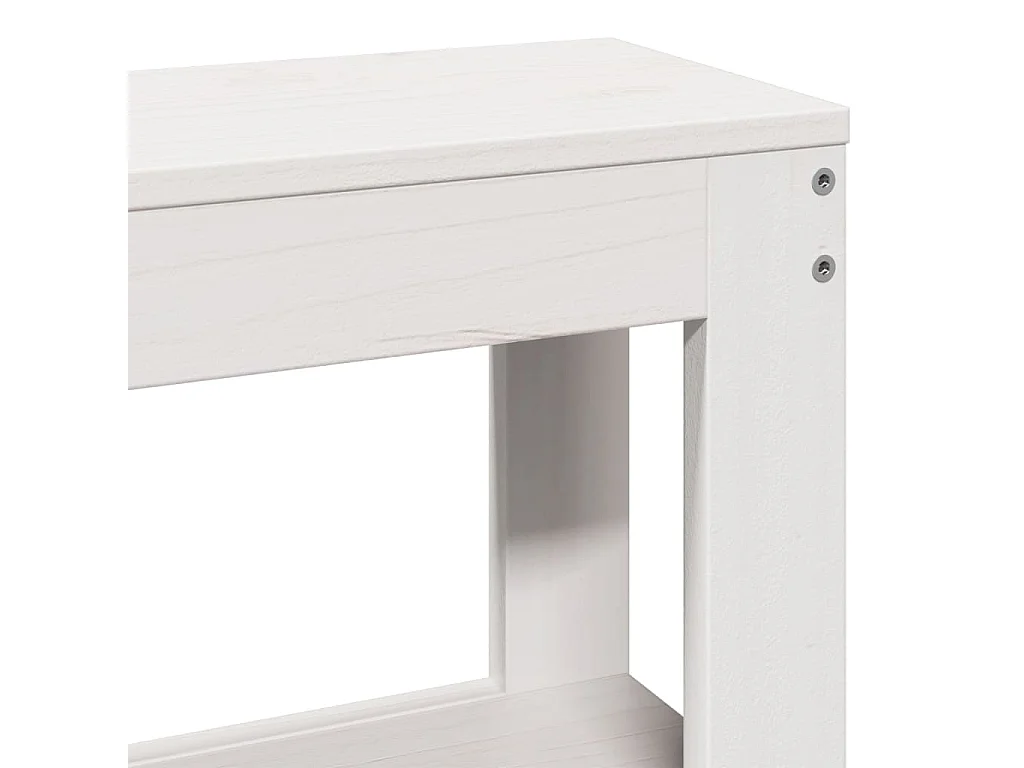 Estructura de cama con cabecero madera pino blanco 90x190 cm