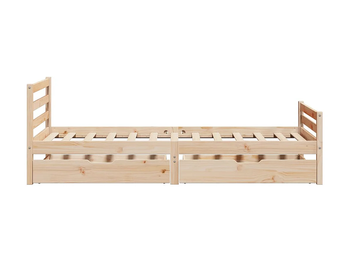 Estructura de cama sin colchón madera maciza de pino 90x200 cm
