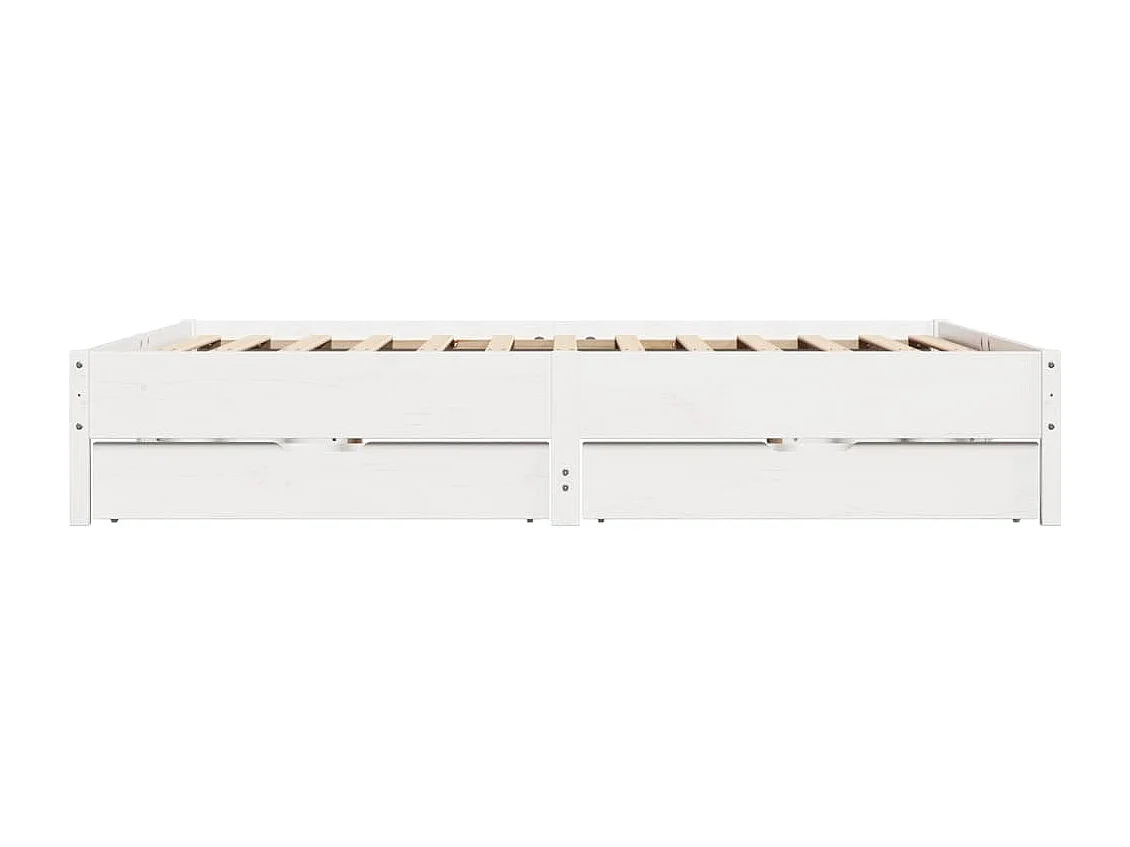 Cadre de lit sans matelas blanc 180x200 cm bois massif de pin