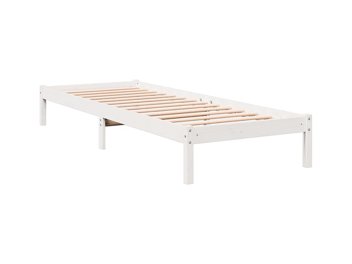 Cama extralarga sin colchón madera maciza pino blanca 100x210cm