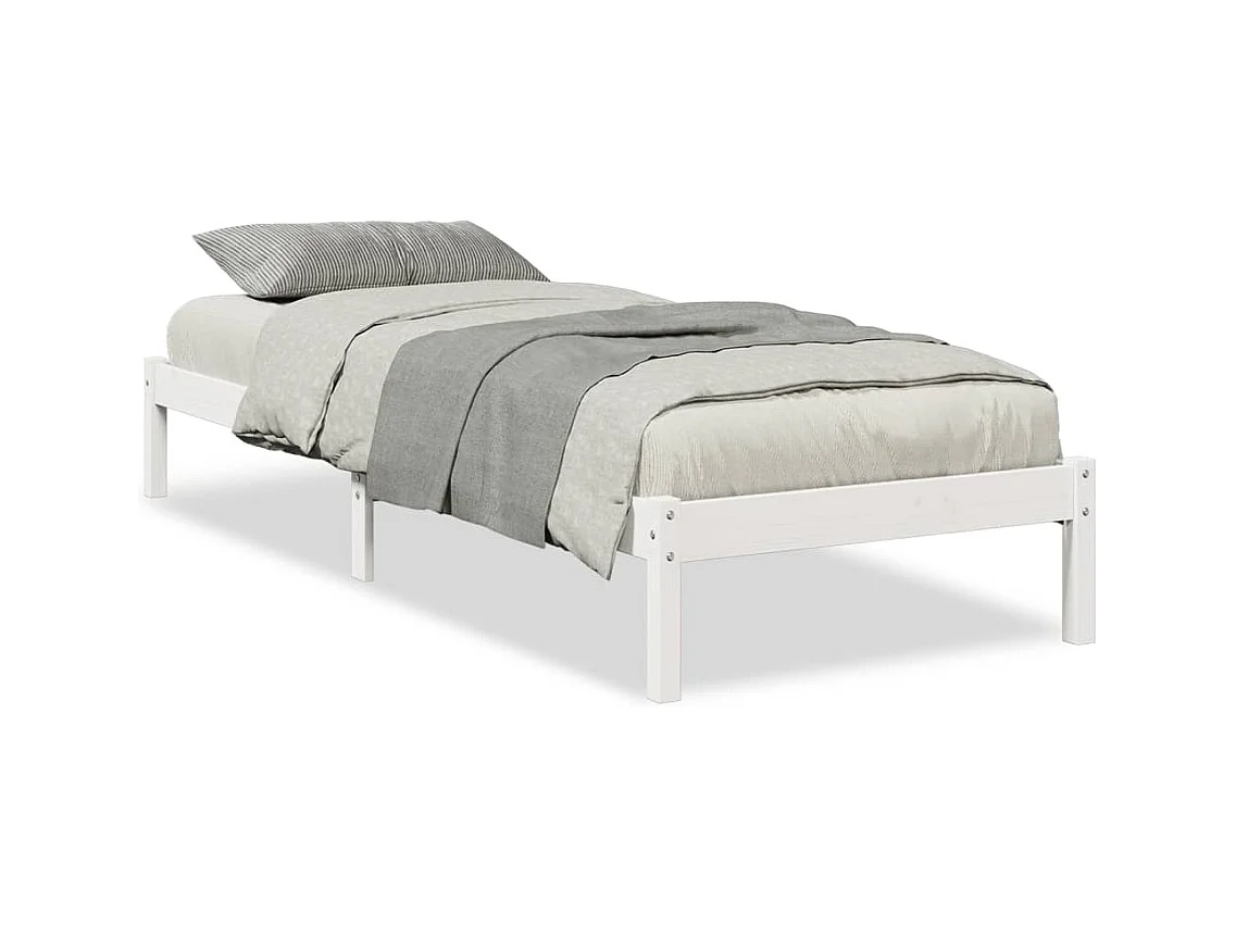 Cama extralarga sin colchón madera maciza pino blanca 100x210cm
