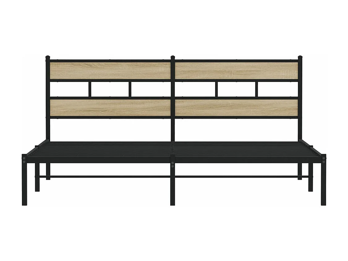 Estructura de cama sin colchón metal roble Sonoma 180x200 cm