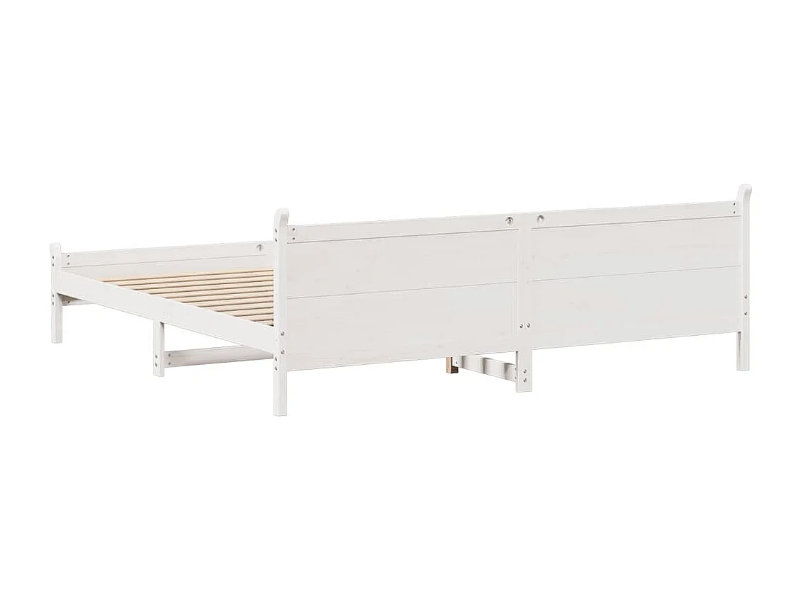 Cadre de lit sans matelas blanc 180x200 cm bois massif de pin