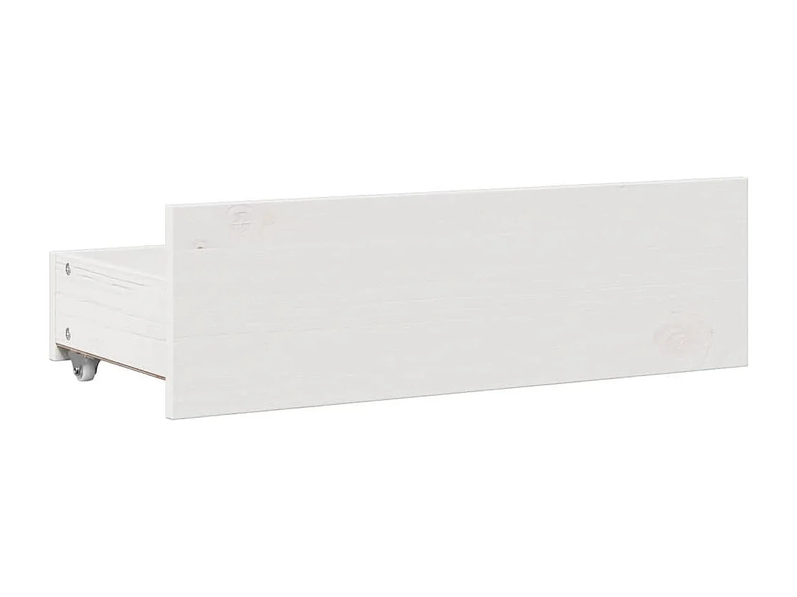 Cama sem colchão com gavetas 135x190 cm pinho maciço branco