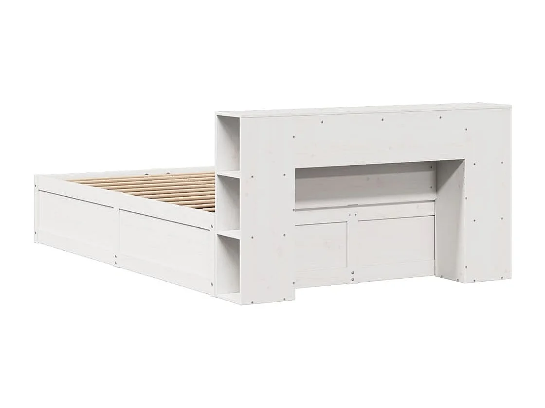 Cadre de lit sans matelas blanc 150x200 cm bois de pin massif