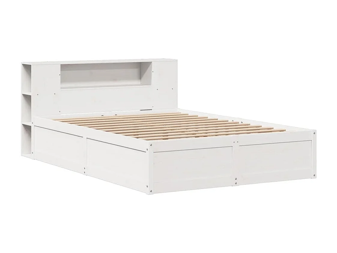 Estructura de cama sin colchón madera de pino blanca 150x200 cm