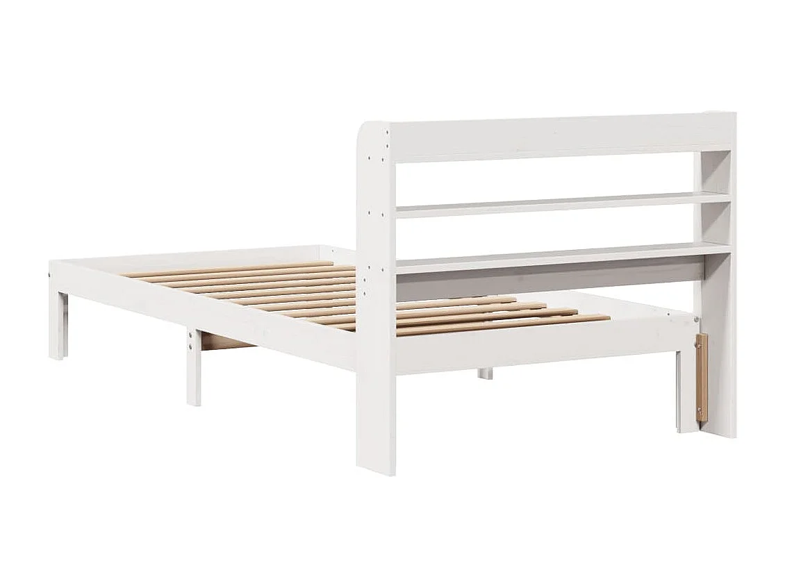 Estrutura de cama com cabeceira 90x190 cm pinho maciço branco