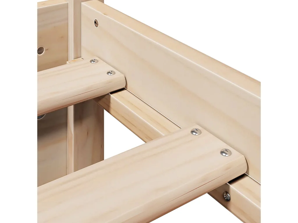 Estructura de cama con cabecero madera maciza de pino 90x200 cm