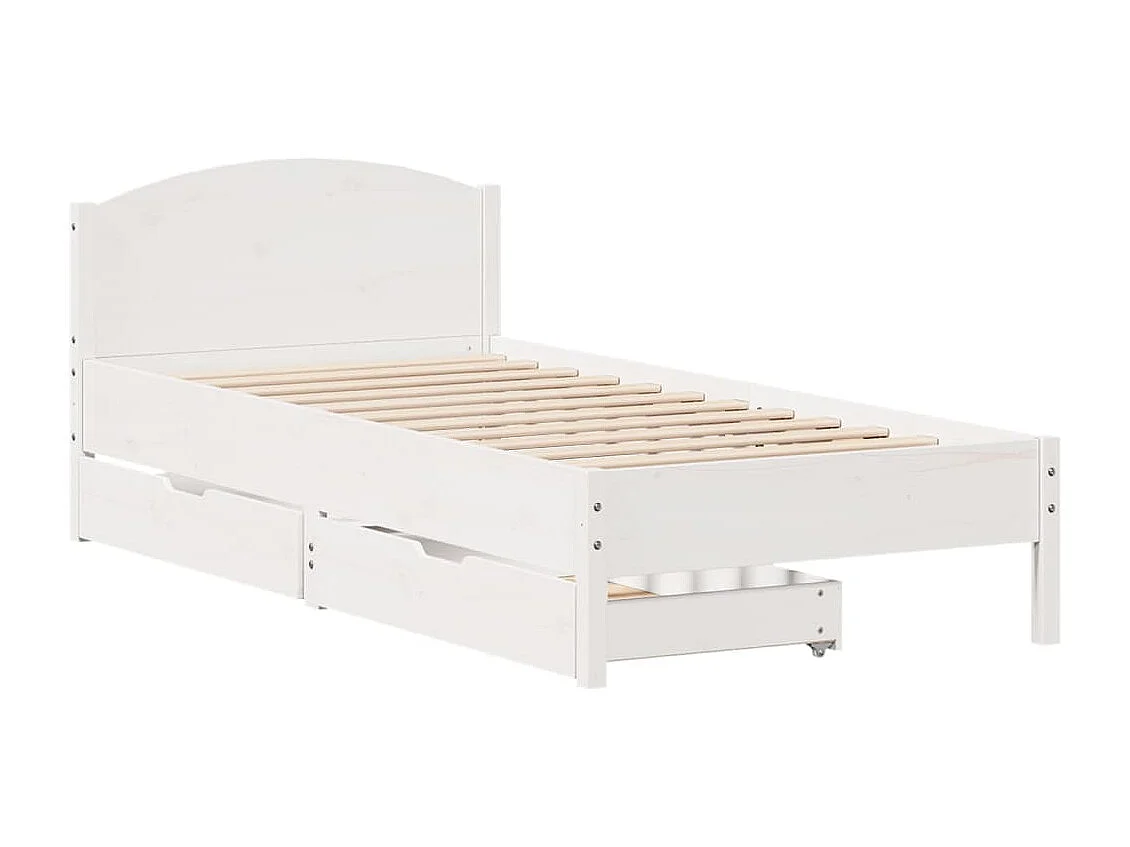 Cama sem colchão 100x200 cm madeira de pinho maciça branco