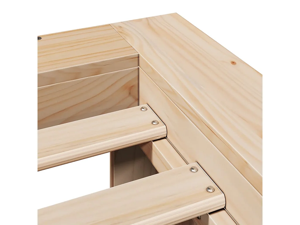 Estructura de cama sin colchón madera maciza de pino 135x190 cm