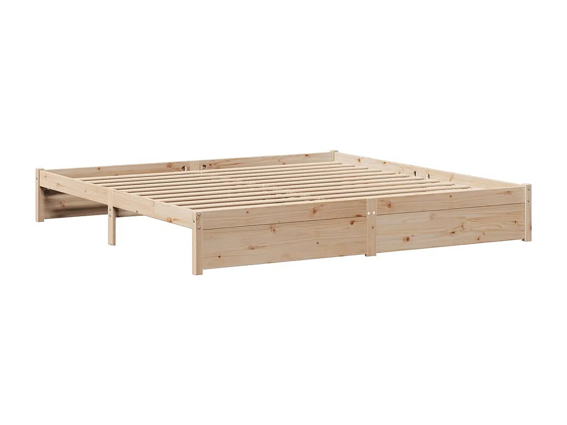 Estructura de cama sin colchón madera maciza de pino 200x200 cm