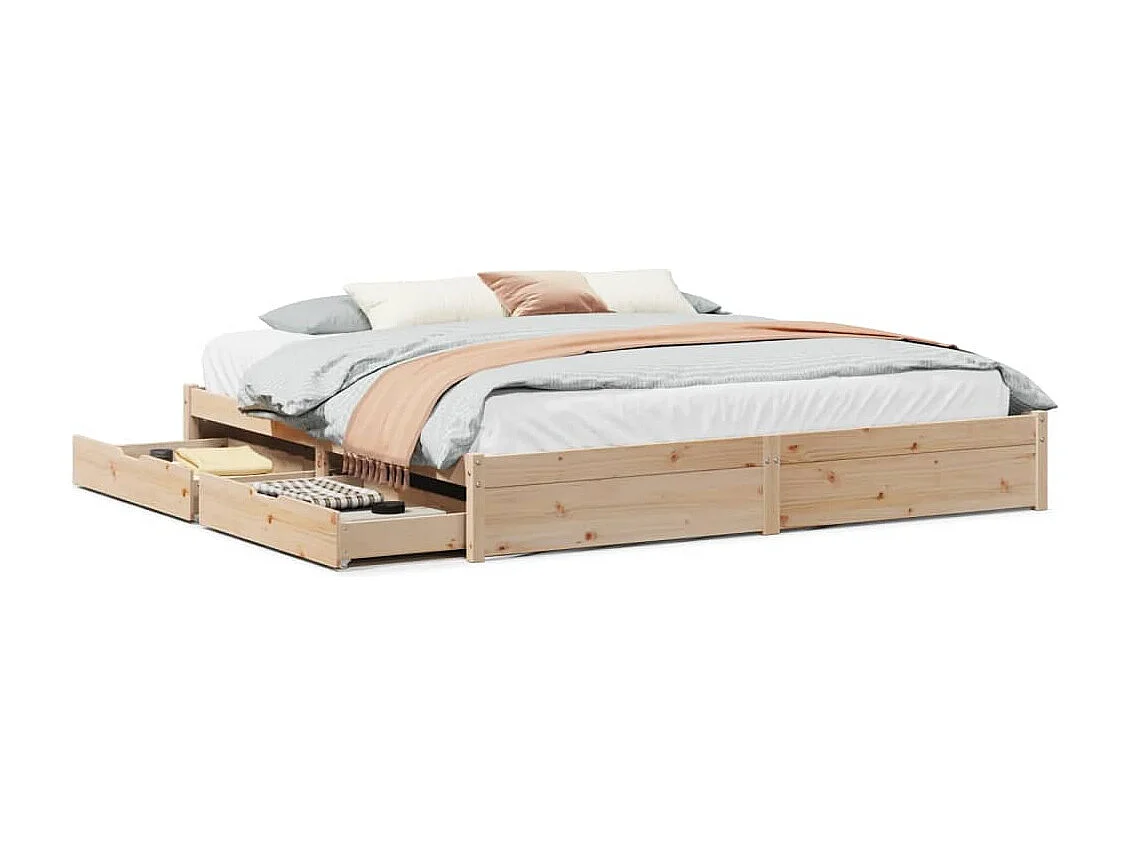 Cadre de lit sans matelas 200x200 cm bois massif de pin