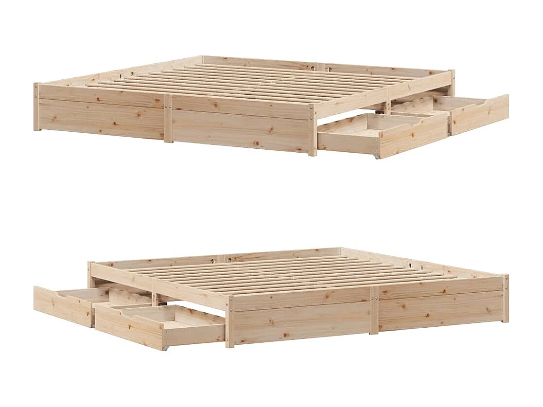 Cadre de lit sans matelas 200x200 cm bois massif de pin