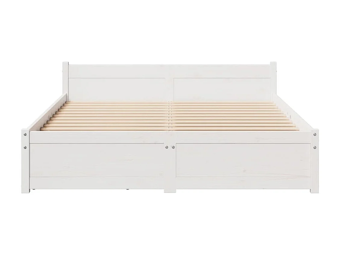 Estructura de cama sin colchón madera de pino blanca 140x190 cm