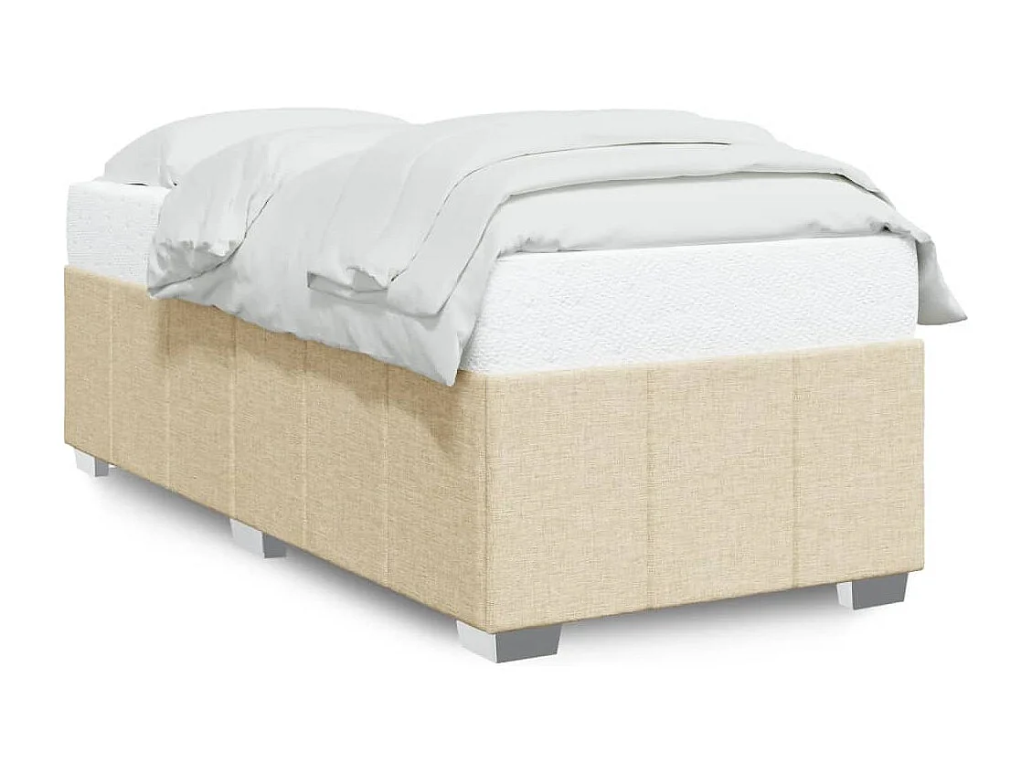 Estructura de cama sin colchón tela crema 80x200 cm