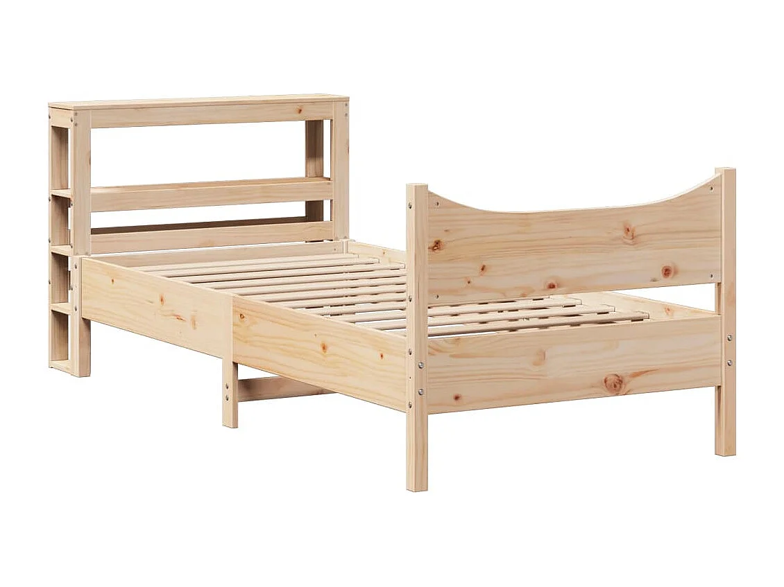 Estrutura de cama com cabeceira 90x200 cm pinho maciço