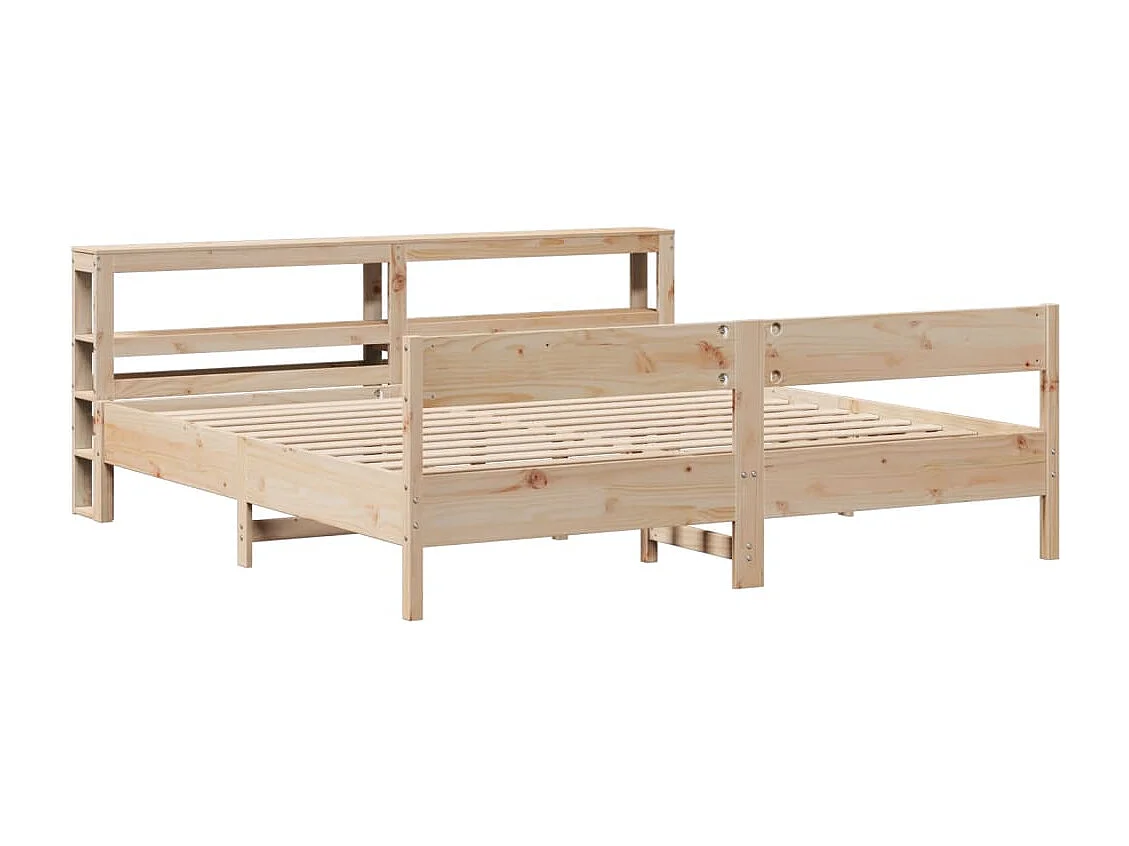 Estructura de cama sin colchón madera maciza de pino 180x200 cm