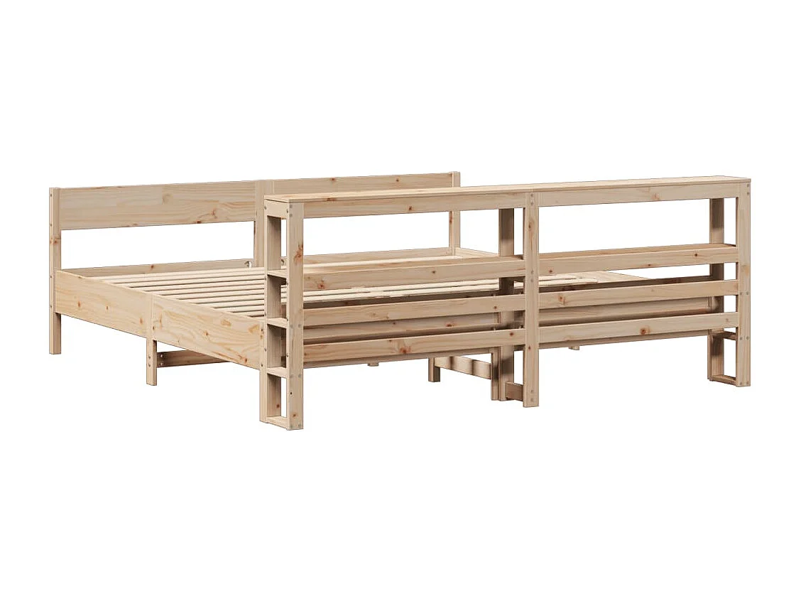 Estructura de cama sin colchón madera maciza de pino 180x200 cm