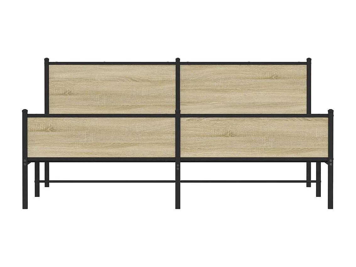 Estructura de cama sin colchón metal roble Sonoma 180x200 cm