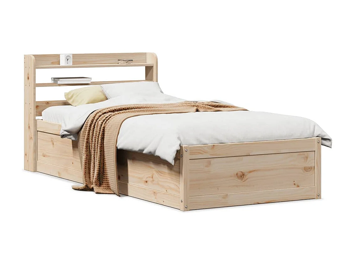 Estructura de cama con cabecero madera maciza pino 100x200 cm