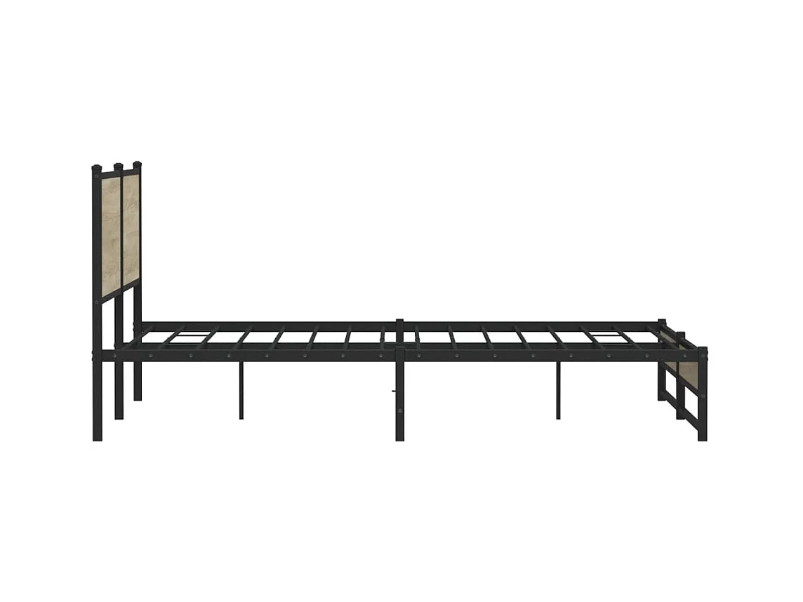 Cadre de lit en métal sans matelas chêne sonoma 160x200 cm