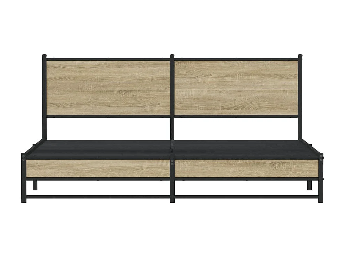 Cadre de lit en métal sans matelas chêne sonoma 160x200 cm