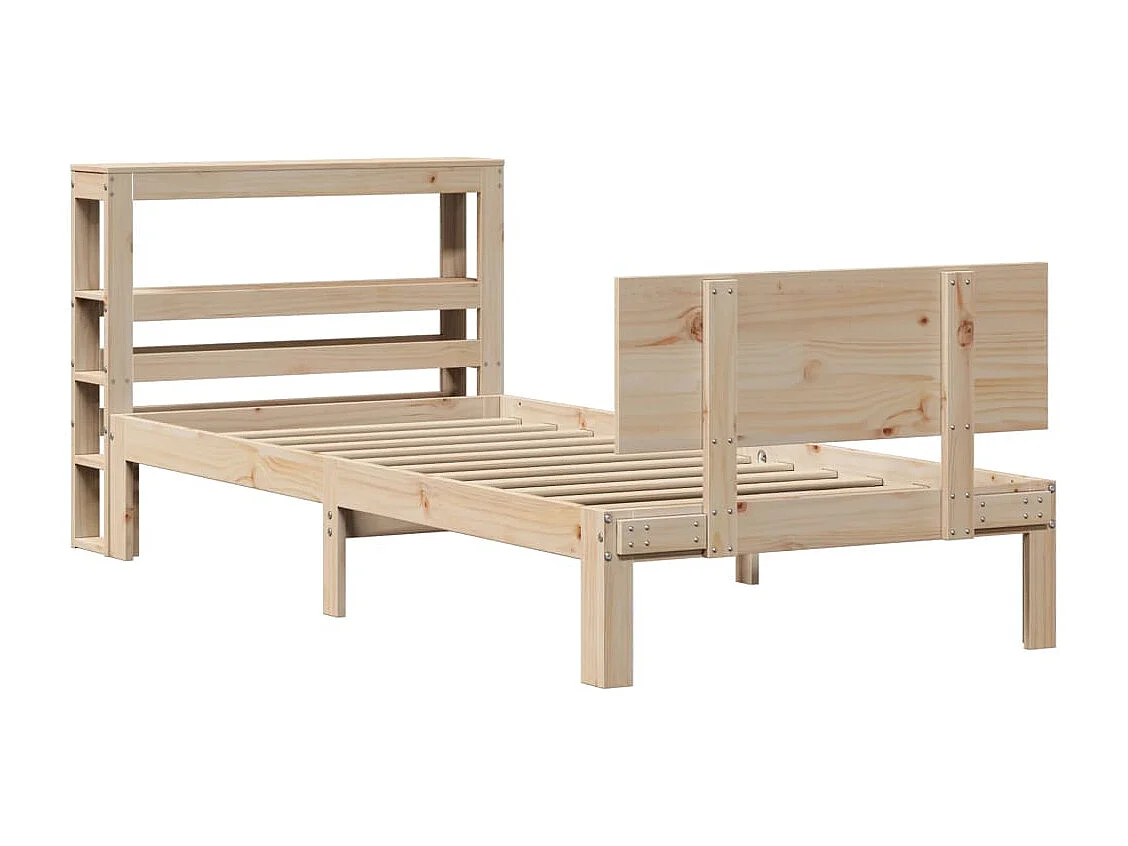 Estructura de cama con cabecero madera maciza pino 100x200 cm