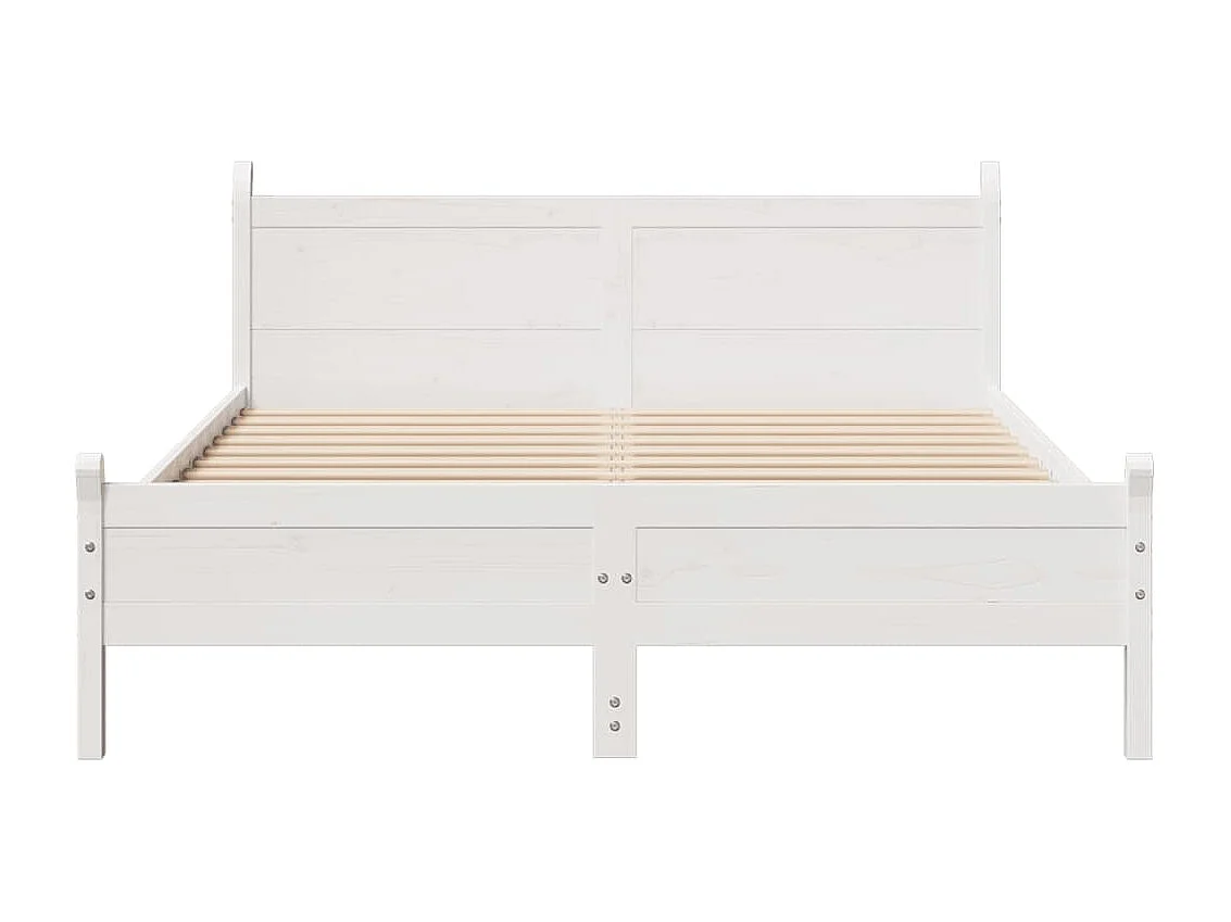 Cadre de lit sans matelas blanc 140x190 cm bois de pin massif