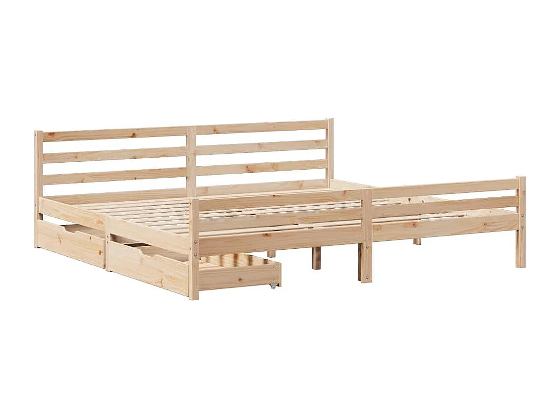 Estructura de cama sin colchón madera maciza de pino 200x200 cm