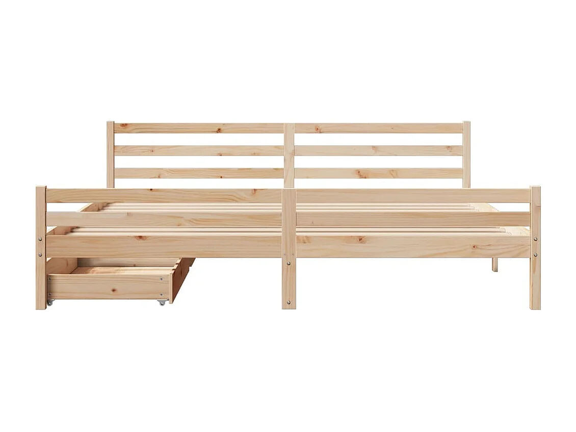 Estructura de cama sin colchón madera maciza de pino 200x200 cm