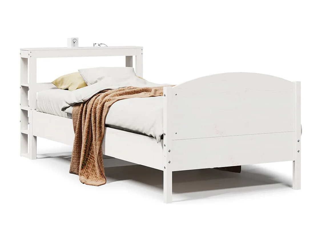 Estructura de cama sin colchón madera de pino blanca 90x200 cm
