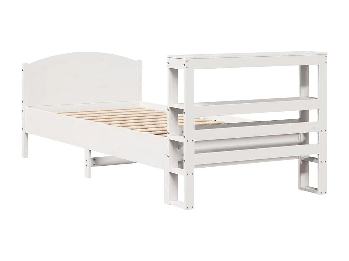 Estructura de cama sin colchón madera de pino blanca 90x200 cm