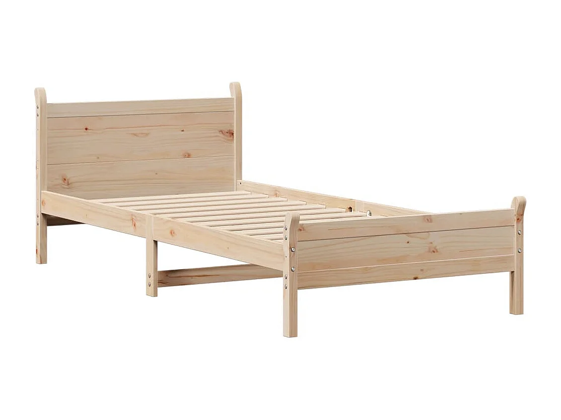 Estructura de cama sin colchón madera maciza pino 75x190 cm