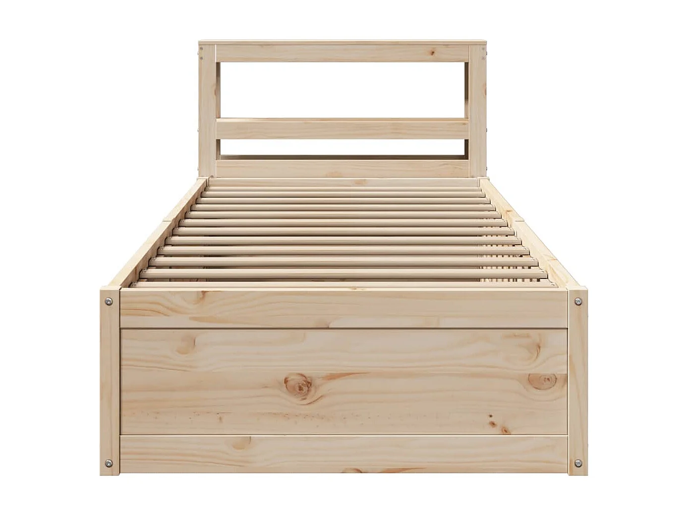 Estructura de cama con cabecero madera maciza de pino 90x200 cm