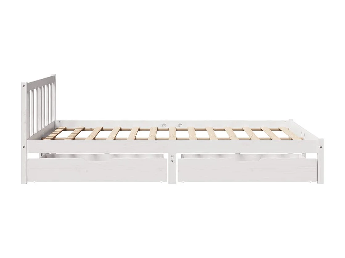 Cadre de lit sans matelas blanc 140x200 cm bois de pin massif
