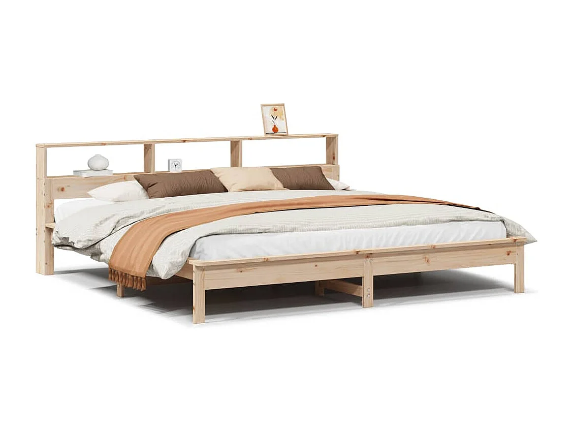 Cama sem colchão 200x200 cm madeira de pinho maciça