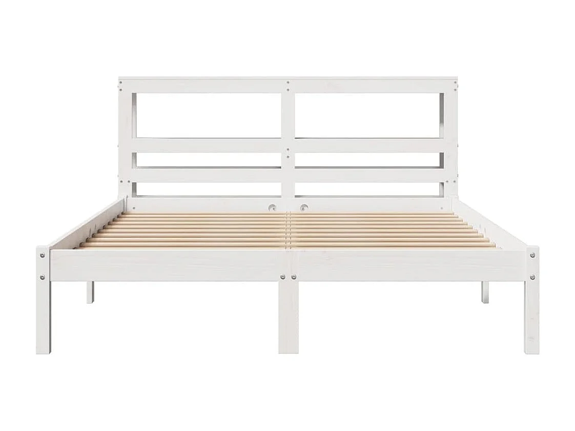 Estructura de cama sin colchón madera maciza blanca 120x190 cm