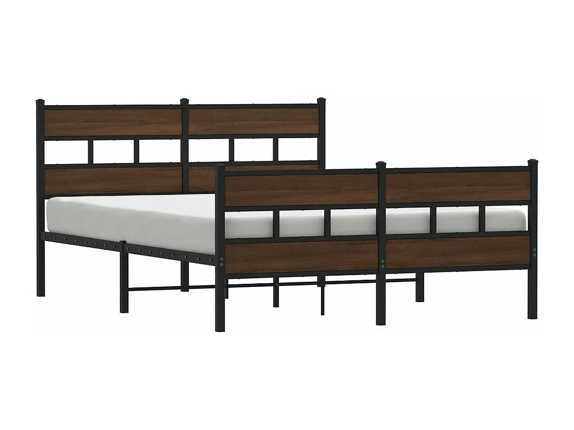 Estrutura cama sem colchão 160x200 cm metal carvalho castanho