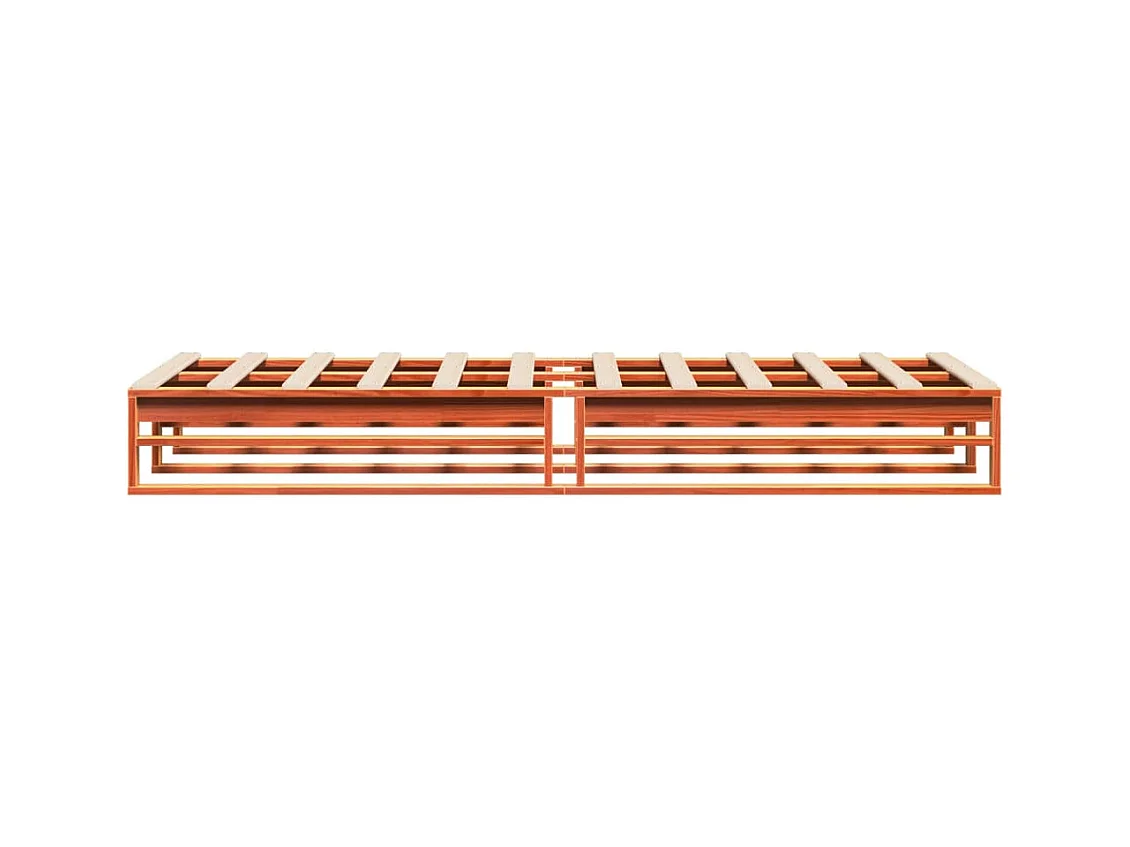 Cadre de lit sans matelas cire marron 100x200cm bois pin massif