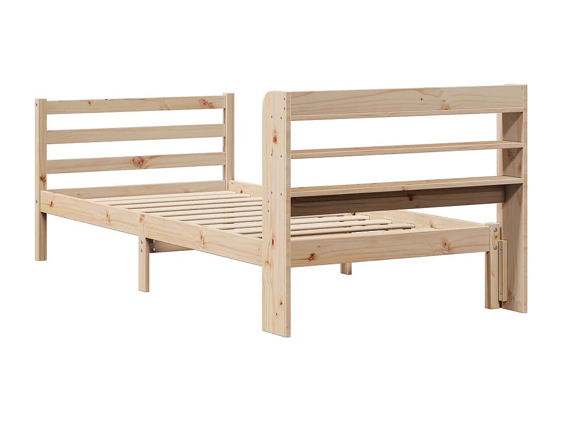 Estrutura de cama com cabeceira 90x200 cm pinho maciço