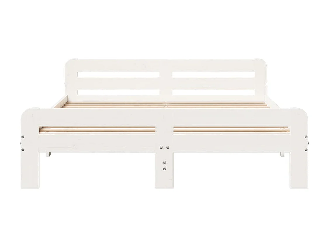 Estructura de cama sin colchón madera de pino blanca 140x190 cm