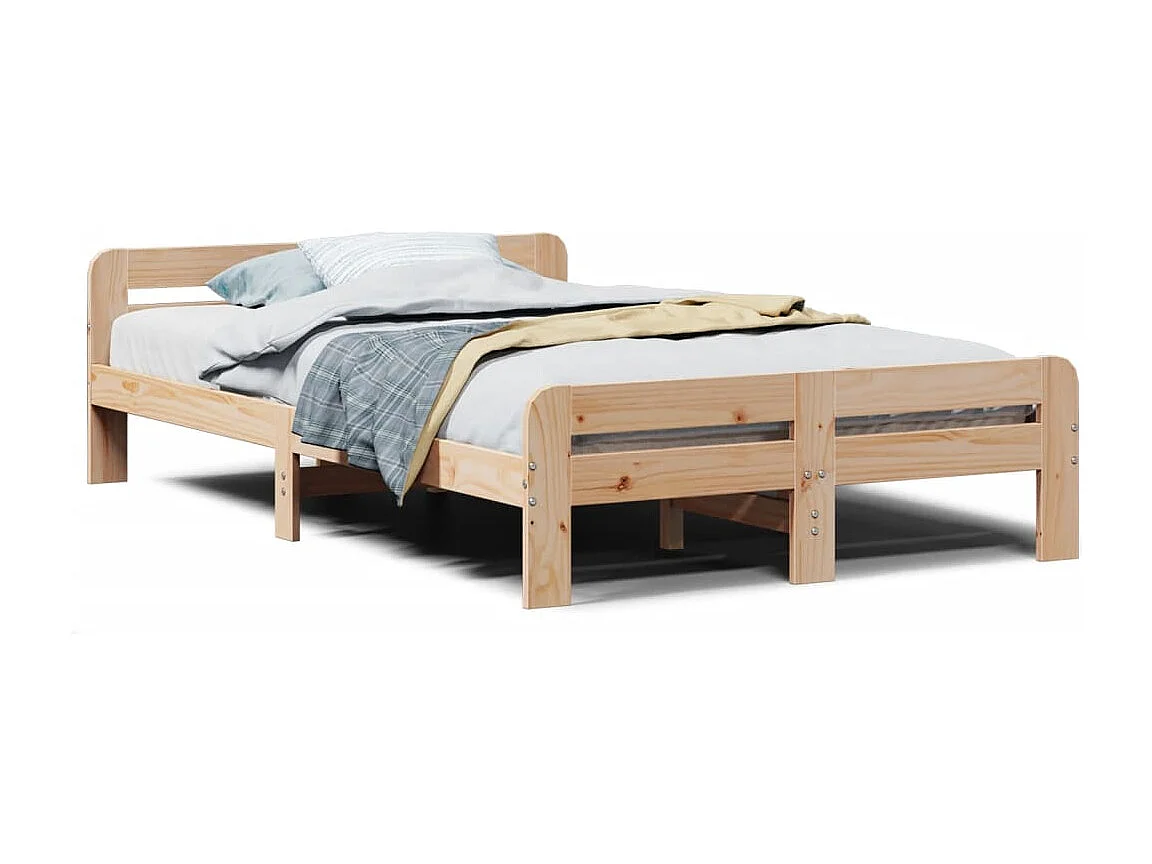 Cama sem colchão 135x190 cm madeira de pinho maciça