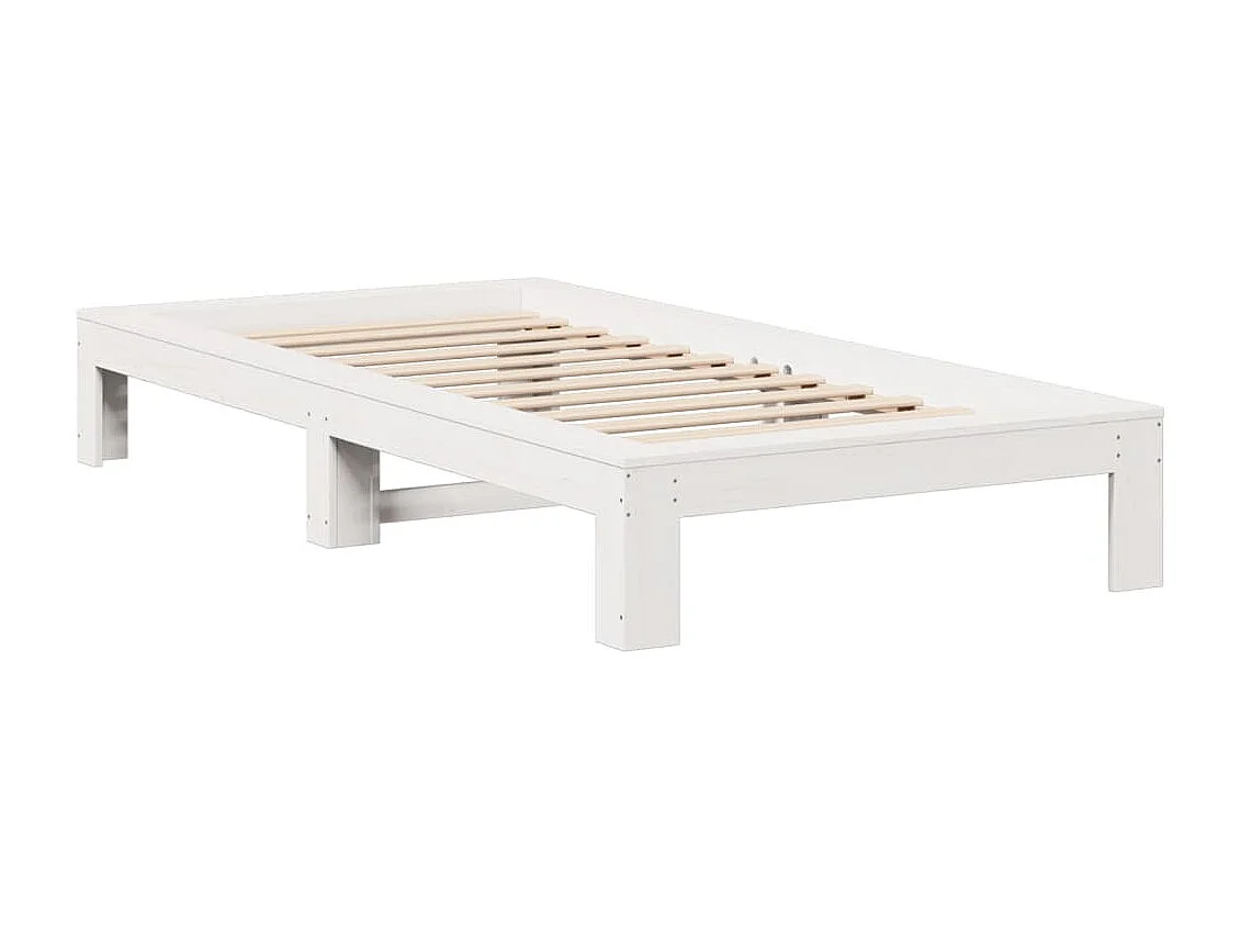 Cadre de lit sans matelas blanc 100x200 cm bois de pin massif