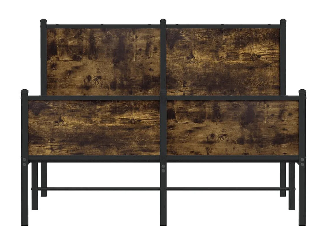 Estructura de cama sin colchón metal roble ahumado 120x200 cm